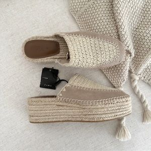 Zara Crochet Platform Espadrilles Sz 37